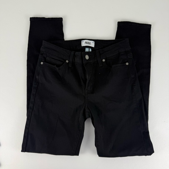 PAIGE Black Slim Straight Leg Denim Jeans - Size 27 - Picture 2 of 6